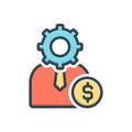 Color illustration icon for Management, head and execs Royalty Free Stock Photo