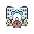 Color illustration icon for Management, monograph and office