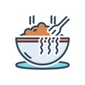 Color illustration icon for meal, junket and food