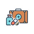 Color illustration icon for Medicare, medicaid and health