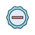 Color illustration icon for Minus, less and mathematical