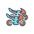 Color illustration icon for Motorcycles, motorbike and bike