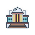 Color illustration icon for Parliamentary, building and constitution