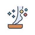 Color illustration icon for Pedicure, feet and cosmetic