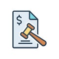 Color illustration icon for penalty, forfeiture and sanction Royalty Free Stock Photo