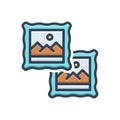 Color illustration icon for Pics, photo and frame