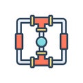Color illustration icon for Pipe, tube and drain