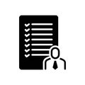 Black solid icon for Planning, clipboard and checklist Royalty Free Stock Photo