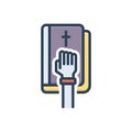 Color illustration icon for Pledge, promise and resolution