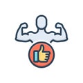 Color illustration icon for Preferred, favored and bodybuilder Royalty Free Stock Photo