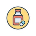 Color illustration icon for Prozac, pill and medicine Royalty Free Stock Photo