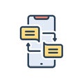 Color illustration icon for Reply, answer and message
