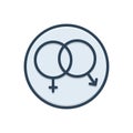 Color illustration icon for Sex, unisex and gender