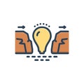 Color illustration icon for Solutions, quick fix and river