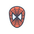 Color illustration icon for Spiderman, mask and spider