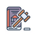 Color illustration icon for Statutory, constitutional and legal Royalty Free Stock Photo