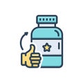 Color illustration icon for Super, perfect and good