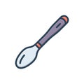 Color illustration icon for Tablespoon, steel and spoon