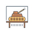 Color illustration icon for Tank exhibit, tankcar and educe Royalty Free Stock Photo