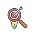 Color illustration icon for Target Idea, target and focuses Royalty Free Stock Photo