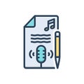 Color illustration icon for Transcription, music and mick