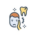 Color illustration icon for Upper, uppermost and tooth