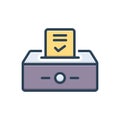 Color illustration icon for Vote, ballot and polling