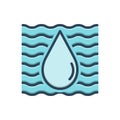 Color illustration icon for Water, aqua and riverine Royalty Free Stock Photo