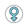 Color illustration icon for Women, gender and sexual