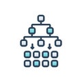 Color illustration icon for Workflow, hierarchical and connections