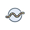 Color illustration icon for Worm, gummy and larva