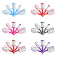 color illustration with several hairbrushes Royalty Free Stock Photo