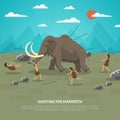 Mammoth Hunting Illustration