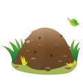 Color image of cartoon anthill on white background. Insects. Vector illustration for kids