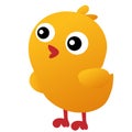 Color image of cartoon chick on white background. Farm animals. Vector illustration for kids Royalty Free Stock Photo