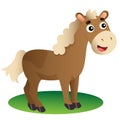 Color image of cartoon horse on white background. Farm animals. Vector illustration for kids Royalty Free Stock Photo