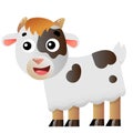 Color image of cartoon kid of goat on white background. Farm animals. Vector illustration for kids Royalty Free Stock Photo