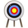 Color image of cartoon target for archery on white background. Sports equipment. Bow shooting. Vector illustration Royalty Free Stock Photo