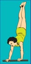 GYMNAST GIRL ON THE HORIZONTAL BAR