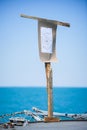 Paper shooting target on a pole