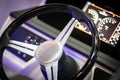 Speed boat steering wheel Royalty Free Stock Photo