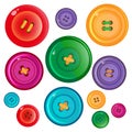 Color images of buttons on a white background. Set of vector illustrations Royalty Free Stock Photo