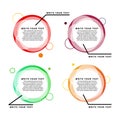 Color infographic banner. Transparent geometric circles with text.