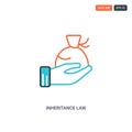 2 color inheritance law concept line vector icon. isolated two colored inheritance law outline icon with blue and red colors can