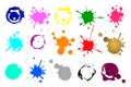 Color ink splashes. Grunge splatters. Abstract background. Grunge text banners Royalty Free Stock Photo