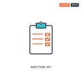 2 color Insection list concept line vector icon. isolated two colored Insection list outline icon with blue and red colors can be Royalty Free Stock Photo