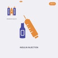 2 color insulin injection pen concept vector icon. isolated two color insulin injection pen vector sign symbol designed with blue Royalty Free Stock Photo
