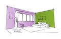 Color Interior Drawing Royalty Free Stock Photo
