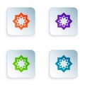 Color Islamic octagonal star ornament icon isolated on white background. Set colorful icons in square buttons. Vector Royalty Free Stock Photo