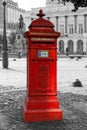 Color isolated red postbox in Liege